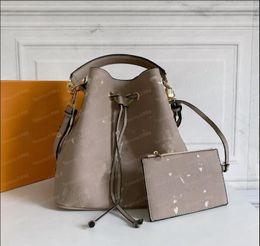 10A Top Quality Genuine Leather Designer bag Womens NEONOE Bucket bags Luxury Shoulder bags embossing Handbag Purse Crossbody Bag Handbags Tote bag 3 Colours