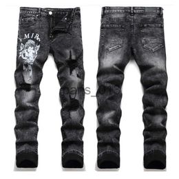 Men's Jeans Designer Mens Jeans Hiking Pant Ripped Hip hop High Street Fashion Brand Pantalones Vaqueros Para Hombre Motorcycle Embroidery Close fitting x0911 x0912