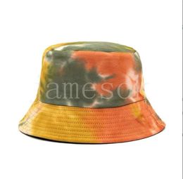 Adult Bucket Hat Fisherman Hat Reversible Fishing Hats Colourful Graffiti Caps Hip Hop Creative Tie Dye Gorros Men Women de527
