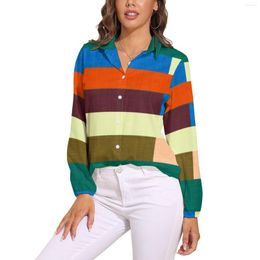 Women's Blouses Retro Mod Blouse Kilim Fall Colours Kawaii Printed Female Classic Shirt Spring Long Sleeve Oversized Top