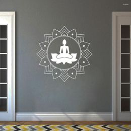 Wall Stickers Quantum Modeling Mandala Art Flower Sticker Decor Living Room Bedroom Motivational Yoga Decals DW7893