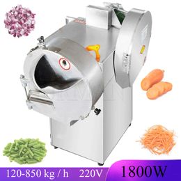Double Head Vegetable Cutting Machine Commercial Stainless Steel Automatic Multifunctional