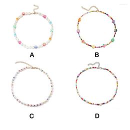 Choker Pearl Necklace Beaded Adjustable Bohemian Style Chain Handmade Boho Jewelry Fashion Accessory Teen Party Beach Daily
