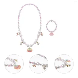 Pendant Necklaces Children's Pearl Necklace Kids Gifts Jewellery Bracelet Girls Plastic Little Cartoon European American