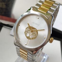 New Fashion Watches 38mm 28mm Luxury Mens Women Watch Stainless Steel strap cat-face Quartz Wristwatch montre de luxe Lady Watch267C