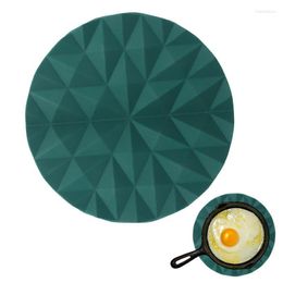 Table Mats Muti-Function Round Silicone Non-slip Heat Resistant Mat Hang Tableware Cushion Placemat Pot Holder Kitchen Accessories