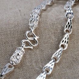 Chains Pure Silver Necklace For Women Men S999 Chain 5mm Wider Dragon Scale Raindrop 50-70cm Length