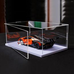 Decorative Plates Clear Acrylic Display Case With Door For Vehicle Model Dustproof Showcase Countertop Box Cars Toys Collectibles Firgures