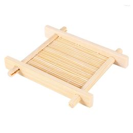 Table Mats 10 Pack Bamboo Coasters Coffee Cups Teacup Saucers Square Tea Cup Mat For Kungfu Placemats