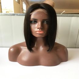 natural Colour 2 4 for charming women short bob wigs brazilian indian malaysian remy hair straight lace front human hair wigs238L