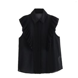 Women's Tanks Blouses Vest Black Shirt Sleeveless Top Casual Loose Cute Elegant Ladies Y2k Tank For Women Summer Blusas