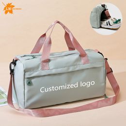 Duffel Bags Personalized Gym Bag Wet And Dry Travel Bag Sports Training Bag Custom Female Yoga Bag Luggage Bag Weekend Bag Print Name 230909