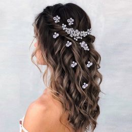Cheap Wedding Accessories Bridal Pearl Hairpins Flower Crystal Pearl Rhinestone Hair Pins Clip Bridesmaid Women Hair Jewelry