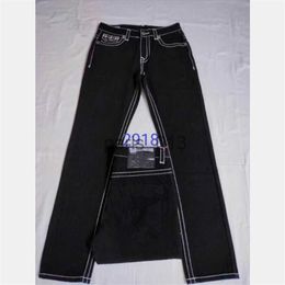 Men's Jeans Men's True Jeans Long Trousers Mens Coarse Line Super Religion Clothes Man Casual Pencil Blue Black Denim Pants M2918b94s x0911