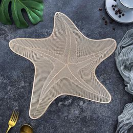 Table Mats 6/4Pieces Creative Starfish Placemats Hollow Out Anti Scald Insulation Dining Decor Household Plate Mat Bowl Pad