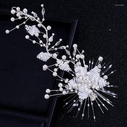 Hair Clips Luxury Bridal Headpiece Barrettes Vine Rhinestone Floral Pearl Flower Wedding Accessories Brides Jewellery