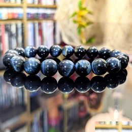 Beaded Mg1145 Natural 10 Mm Steel Blue Tiger Eye Bead Bracelet For Men New Arrival Style Mens Drop Delivery Jewellery Bracelets Dhgarden Dhkit