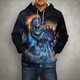 Men's Hoodies 2023 Spring Autumn Men Women Casual 3D Printed Phoenix Bird Unisex Fashion Long Sleeves Cool Boy Girl Streetwear Tops