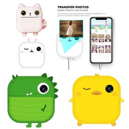 Toy Cameras 24 Inch LCD Print Camera Birthday Gift Cartoon Video Po Digital Battery Powered Instant with Paper 230911