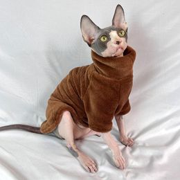 Cat Costumes Winter Clothes For Sphinx Warm Hoodies Pets Thicken Coat Kittens Jacket Chihuahua Autumn Double-sided Plus Velvet