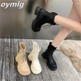 Boots Riding Women's 2023 Round Head Lace-up Rear Zipper To Increase Thick Bottom Short Shoes Trend