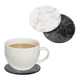 Table Mats NICEYARD Irregular Marble Pattern Leather Heat Non-slip Insulation Northern Europe Cup Mat Pad