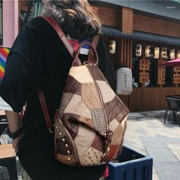 School Bags Fashion Women's Backpack Genuine Leather Travel For Female Casual Shoulder Bag Studeneenage Vintage Women Bagpack