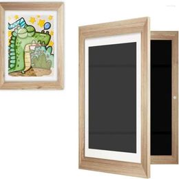 Frames Wooden Art Magnetic Front Open Changeable Children Kids Frametory For Poster Po Drawing Paintings Pictures Display