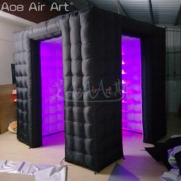 2.4x2.4x2.4mH Photo Booth Inflatable Selfie-Booth LED Cube Booth for Wedding/Party Photographing or Business Rental