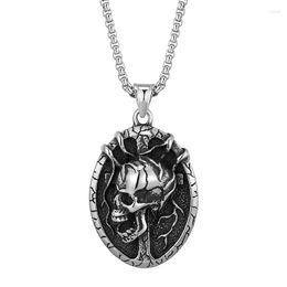 Pendant Necklaces European And American Trend Hip-hop Rock Personality Oval Necklace Accessories For Men Women's Gifts