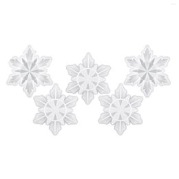 Bakeware Tools 5 Pieces Christmas Silicone Resin Molds 3D Snowflake Epoxy Casting Mould For DIY Ornament