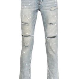 Men's Jeans Buy Mens luxury pants Ripped Skinny Men Vintage wash Solid Denim Trouser destroyed Distressed 230909