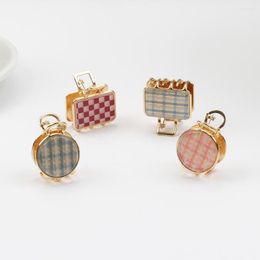 Hair Clips 2023 Korea And Japan 3.5CM Checkerboard Delicate Broken Small Scratching Back Accessories Clip For Women