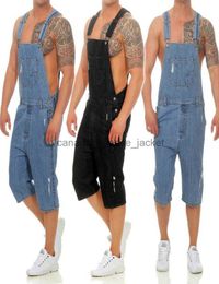 Men's Jeans cargo pants men Overall Casual Jumpsuit Jeans Wash Broken Pocket Trousers Suspender Pants biker stretch jeans vaqueros pantalon5421740L230911