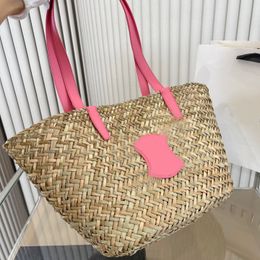 Womens classic Shoulder Bags clutch Drawstring tote handbag Designer Crossbody Beach bag luxury fashion summer Straw weave bucket Shoulder bags wallet