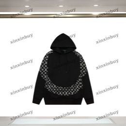 xinxinbuy Men designer Hoodie Sweatshirt 23ss Panelled Flower letter print long sleeve women Black green brown gray S-3XL