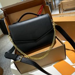 Italian designer Bag ox Solid Colour Cover Bag Detachable shoulder strap Chain bag Metal large button leather handbag