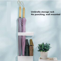 Umbrella storage rack Umbrella rack Household entrance free perforated wall mounted umbrella rack detachable