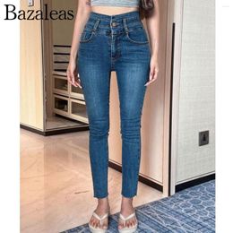 Women's Pants 2023 High Waist Ankle-length Denim Trousers Female Casual Stretched Skinny Pencil Jeans Women Trf Store Clothes Zivety