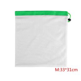 Top Reusable Drawstring Mesh Grocery Bag Eco-friendly Produce Fruit Vegetable Shopping Bag Home Travel Storage Mesh Bags