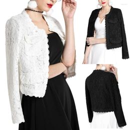 Women's Jackets Cardigan Women Fashion Jacket Coat Suit Short Long Sleeve Floral Lace Front Open Slim For Female