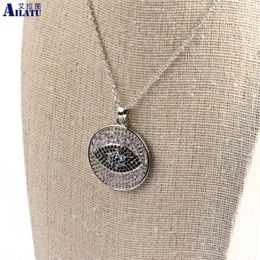 Pendant Necklaces Big Turkish Lucky Blue Cz Eye Necklace Mix ColorsMicro Pave Fashion Accessories Girl Lady Luxury Summer Jewellery