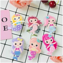 Hair Accessories Mermaid Girls Clips Acrylic Kids Barrettes Fashion Cartoon Baby Bb Princess Designer For A6163 Drop Delivery Maternit Dhdil
