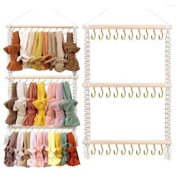 Decorative Plates Hair Clip Organizer Cotton Rope Non-cracking Bow Holder Multilayer Large Capacity Bedroom Supply