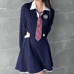 Casual Dresses Women's Dress With Milk Wear College Small Fragrant Wind And Tie Female Spring Autumn