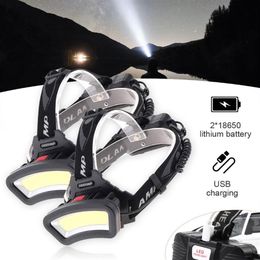 Rechargeable Red White Light Camping Head Fishing Headlight Hunting 18650 Lamp Torch Powerful Flashlig Headlamps268o