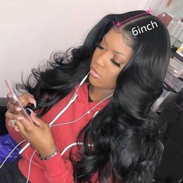 2021 Aircabin Body Wave Lace Frontal Closure Wigs Brazilian Remy Human Hair Glueless Deep Part 26 Inch Long Wigs For Black Women326a