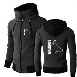 Men's Hoodies Silly Dog Belgian Malinois 2023 Spring Autumn Sweatshirts Jackets Double Zipper Fashion Hooded Sportswear Tops