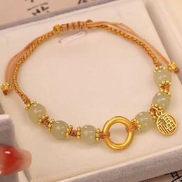 Charm Bracelets Heart-to-Heart Hetian Jade Bracelet Original Design Light Luxury Minority Blessing Card Xinyue Jewelry TikTok Same