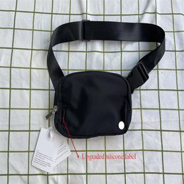 Lu Belt Bag Outdoor Bags Women Men Waist Bag Upgraded Silicone Lable Gym Elastic Adjustable Strap Zipper Fanny Pack Black Color2345